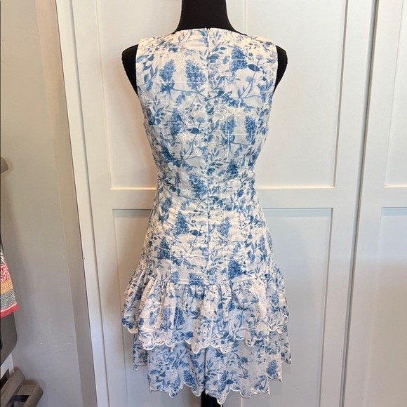 En Saison Blue and White Floral Mini Dress S - Picture 7 of 9